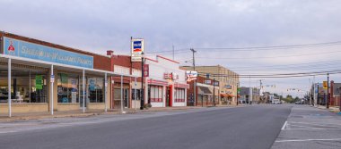 Pryor, Oklahoma, USA - October 16, 2022: The old business district on Adair Streets