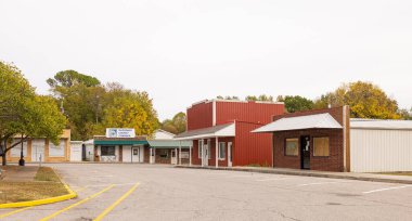 Pineville, Missouri, USA- October 16, 2022: The old business district on Main Street