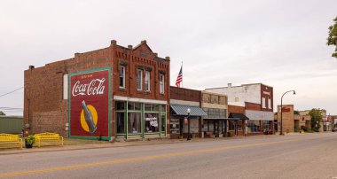 Stroud, Oklahoma, USA - October 16, 2022: The old business district on Main Street