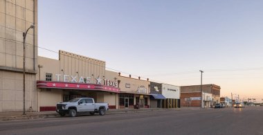 Hillsboro, Texas, USA - October 19, 2022: The old business district on Waco Street