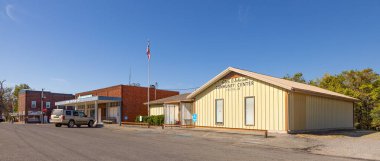 Calvin, Oklahoma, USA - October 15, 2022: The old business district on Canadian Street