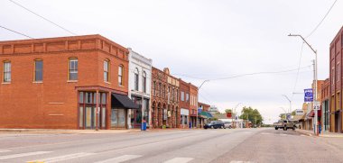 Chandler, Oklahoma, USA - October 16, 2022: The old business district on Manvel Avenue