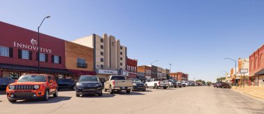Purcell, Oklahoma, USA - October 19, 2022: The old business district on Main Street