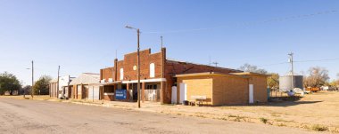 Manchester, Oklahoma, USA - October 17, 2022: The old business district on Main Street