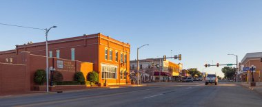Kingfisher, Oklahoma, USA - October 17, 2022: The old business district on Main Street