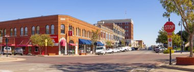 Bartlesville, Oklahoma, USA - October 18, 2022: The old business district on Frank Phillips Boulevard