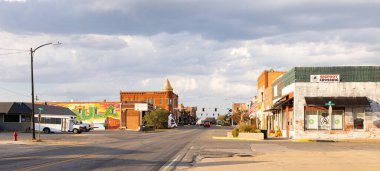 Eufaula, Oklahoma, USA - October 15, 2022: The old business district on Main Street