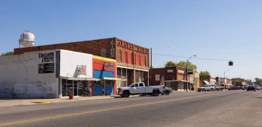 Hartshorne, Oklahoma, USA - October 15, 2022: The old business district on Pennsylvania Avenue