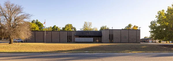 Newkirk, Oklahoma, USA - October 18, 2022: The Kay County Court Clerk and Human Services Center Building