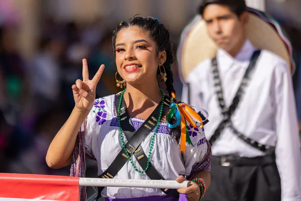 Matamoros Tamaulipas México Noviembre 2022 Desfile Del Noviembre Mujeres Jóvenes — Foto de Stock