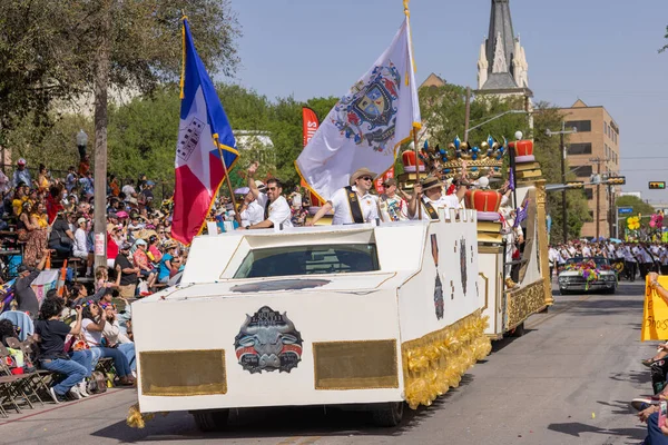 San Antonio Texas Usa April 2022 Battle Flowers Parade Members — Stock Photo, Image