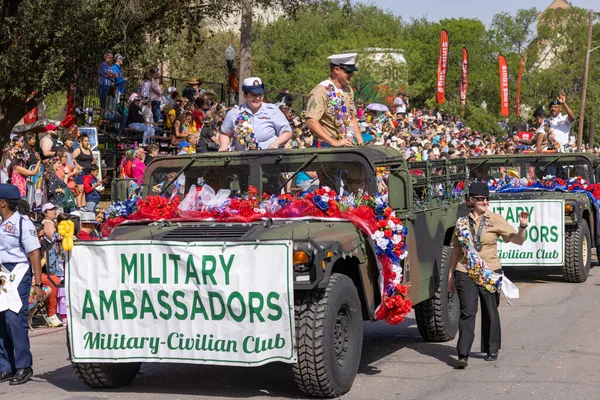 San Antonio Texas Usa April 2022 Slaget Vid Blomsterparaden Militära — Stockfoto