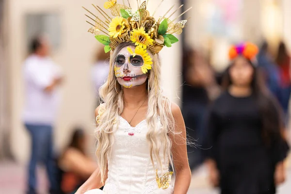 Matamoros Tamaulipas Mexico November 2022 Dia Los Muertos Parade Vrouw — Stockfoto