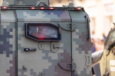Matamoros, Tamaulipas, Meksika - 16 Eylül 2022: Desfile 16 de Septiembre, Meksika Ordusu Zırhlı Taşıyıcı