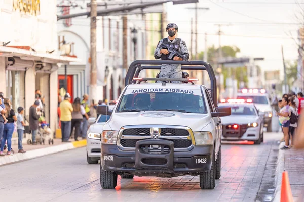 Matamoros Tamaulipas Mexiko September 2022 Desfile Septiembre Medlemmar Mexicos Guardia — Stockfoto