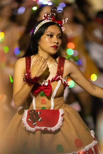 Matamoros Tamaulipas Mexico Dicdecember 2022 Desfile Navidad Cheerleaders Wearing Traditional — 图库照片