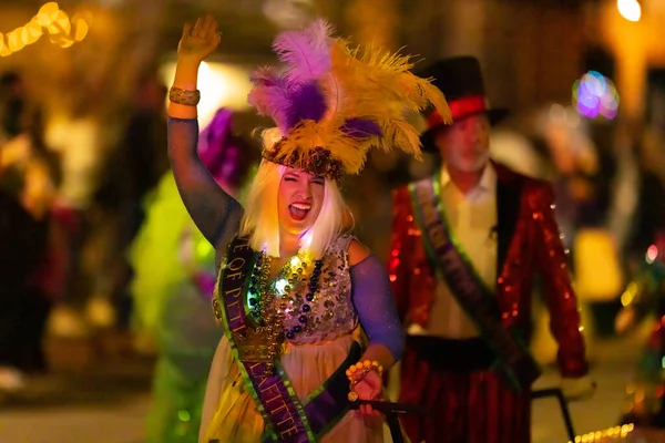 Galveston Texas Eua Março 2022 Galveston Mardi Gras Parade Dançarinos — Fotografia de Stock