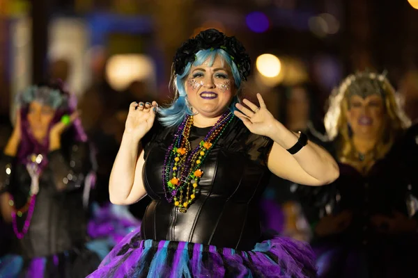Galveston Teksas Usa Marca 2022 Galveston Mardi Gras Parade Tancerze — Zdjęcie stockowe