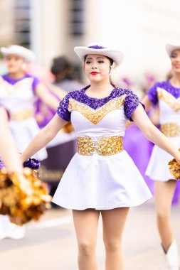 Laredo, Teksas, ABD - 19 Şubat 2022 Anheuser-Busch Washingtons Doğum Günü Geçidi, Johnson Lisesi Rüya Yakalayıcıları