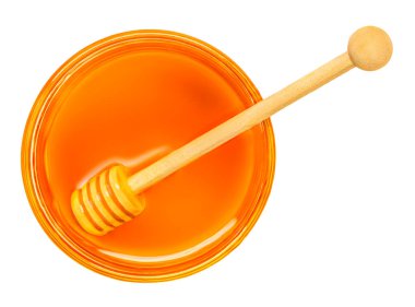 Honey. Fresh honey  jar isolated on white background. 