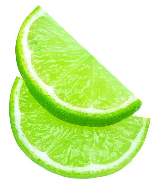 Lime Slice Isolated White Background Lime Citrus Fruit Closeup — Stockfoto
