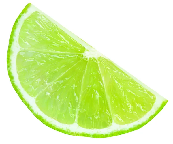 Lime Slice Isolated White Background Lime Citrus Fruit Closeup — Stock Photo, Image