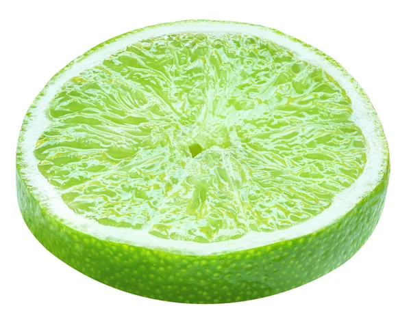 Lime Slice Isolated White Background Lime Citrus Fruit Closeup — Fotografia de Stock