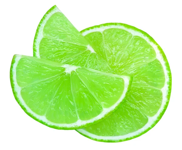 Lime Slice Isolated White Background Lime Citrus Fruit Closeup —  Fotos de Stock