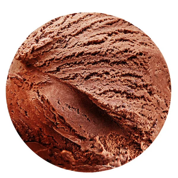Scoop Dark Chocolate Ice Cream Isolated White Backgroun — Stock Photo, Image