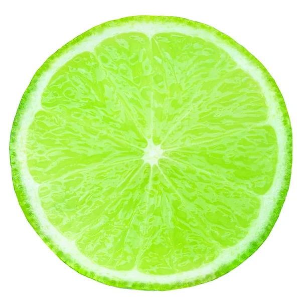 Lime Slices Isolated White Background 酸橙水果 — 图库照片