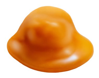 Karamel şekerli ve erimiş karamel şurubu beyaz arka planda izole edilmiş.. 