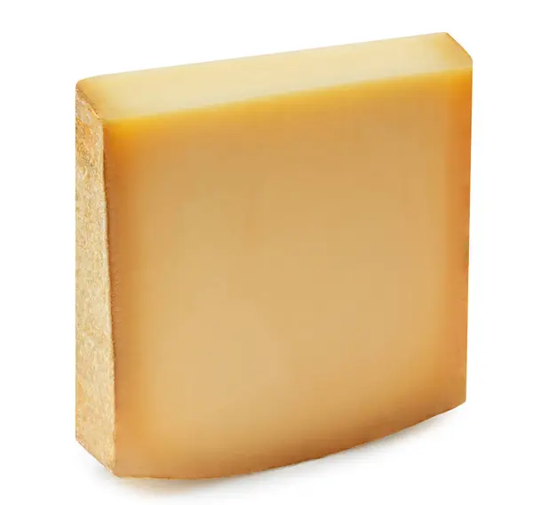 Τυρί Κόμης Γαλλικό Τυρί Αγελάδας Που Απομονώνεται Λευκό Φόντο — Φωτογραφία Αρχείου