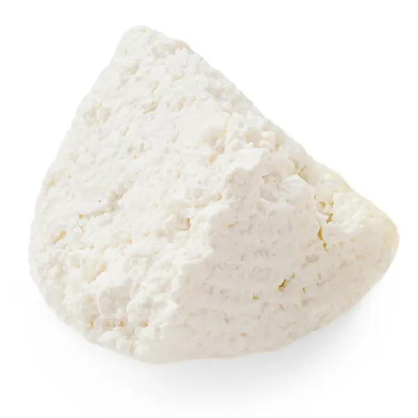 Cottage Τυρί Απομονώνονται Λευκό Φόντο Closeup Φρέσκο Τραγανό Τυρί Cottage — Φωτογραφία Αρχείου