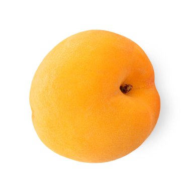 Şeftali meyvesi beyaz arka planda izole edilmiş. Şeftali veya Nektarin Tarafı Yaşamı