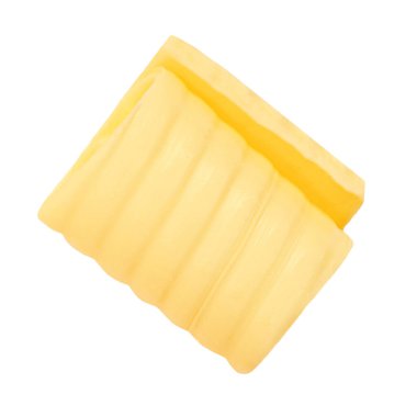 Uçan tereyağı kıvırcığı beyaza izole edilmiş. Taze tereyağlı süt. Paket tasarım elementi