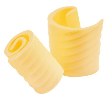 Tereyağı kıvırcığı beyaz arkaplanda izole edilmiş. Uçan Taze Taze Taze Süt Yağı Pastane malzemeleri olarak ayarlandı. 