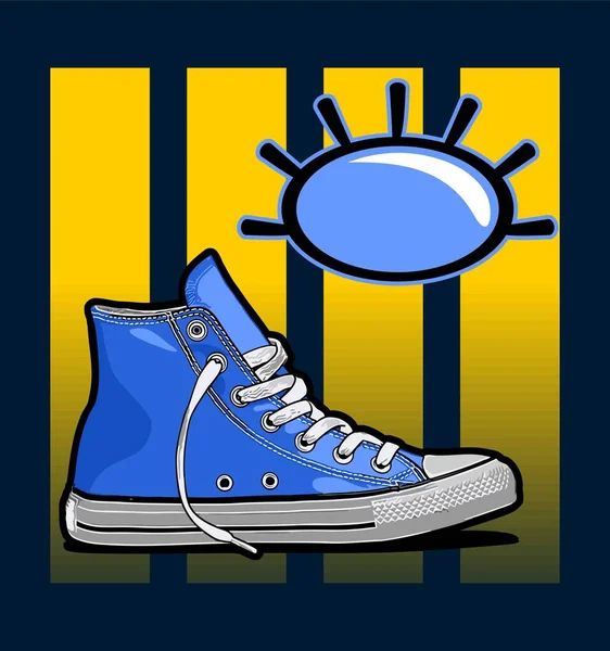 Γαλάζιο Πάνινα Παπούτσια Και Ήλιος — Διανυσματικό Αρχείο