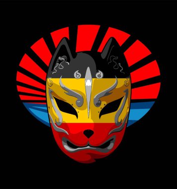 Alman bayrağı desenli geleneksel Japon maskesi.