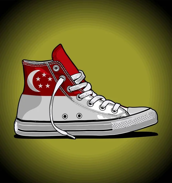 Biru Latar Belakang Asia Flag Streak Sneakers - Stok Vektor