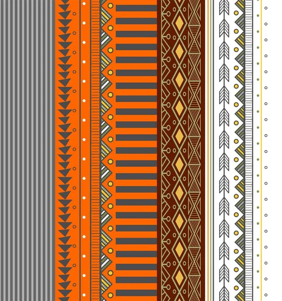 Ethnic Pattern Gray Orange — Stock Vector