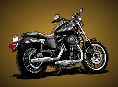 kruvazör motorsiklet arka görüntü vektör şablonu.