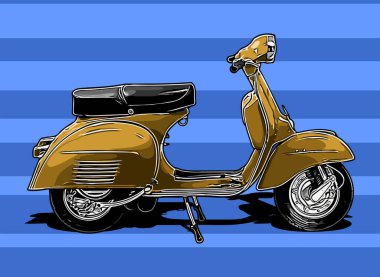 Klasik scooter krem renk vektörü şablonu