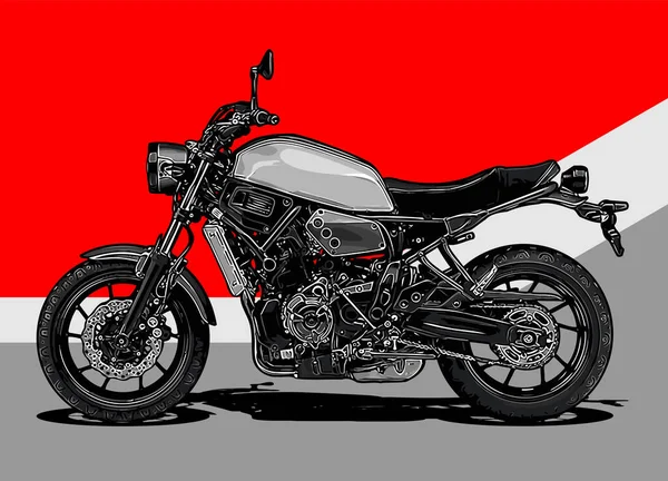 Векторный Шаблон Бокового Вида Мотоцикла — стоковый вектор