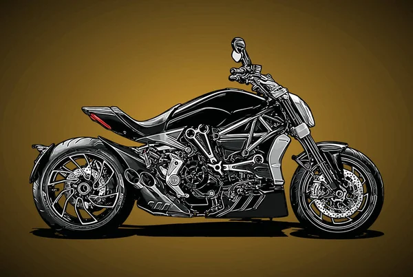 Motorrad Naked Bike Seitenansicht Vektor Vorlage — Stockvektor