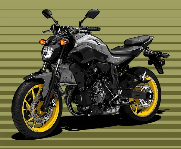 Moto Vélo Jaune Roues Vectoriel Modèle — Image vectorielle