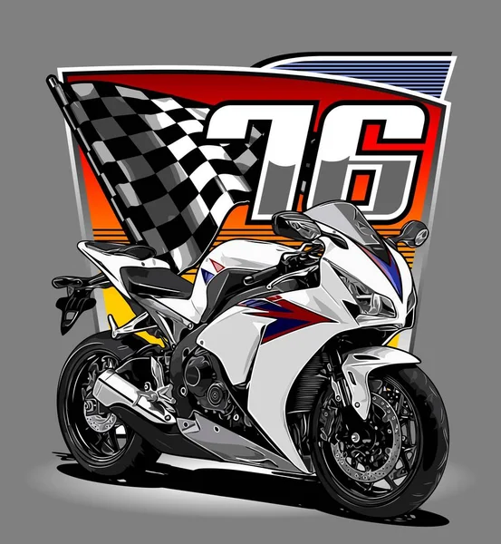 白色运动摩托车背景旗矢量模板 — 图库矢量图片
