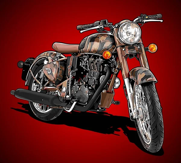 茶色のヴィンテージバイクベクトルテンプレート — ストックベクタ