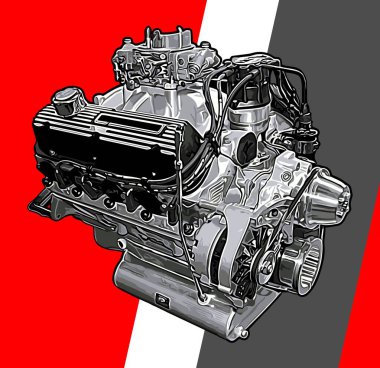 Yarış arabası motor vektör şablonu.