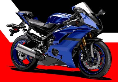  cool blue sportbike vektör şablonu