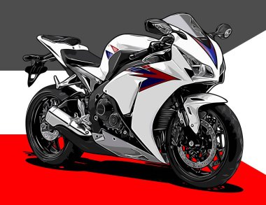  beyaz spor motosiklet vektör şablonu